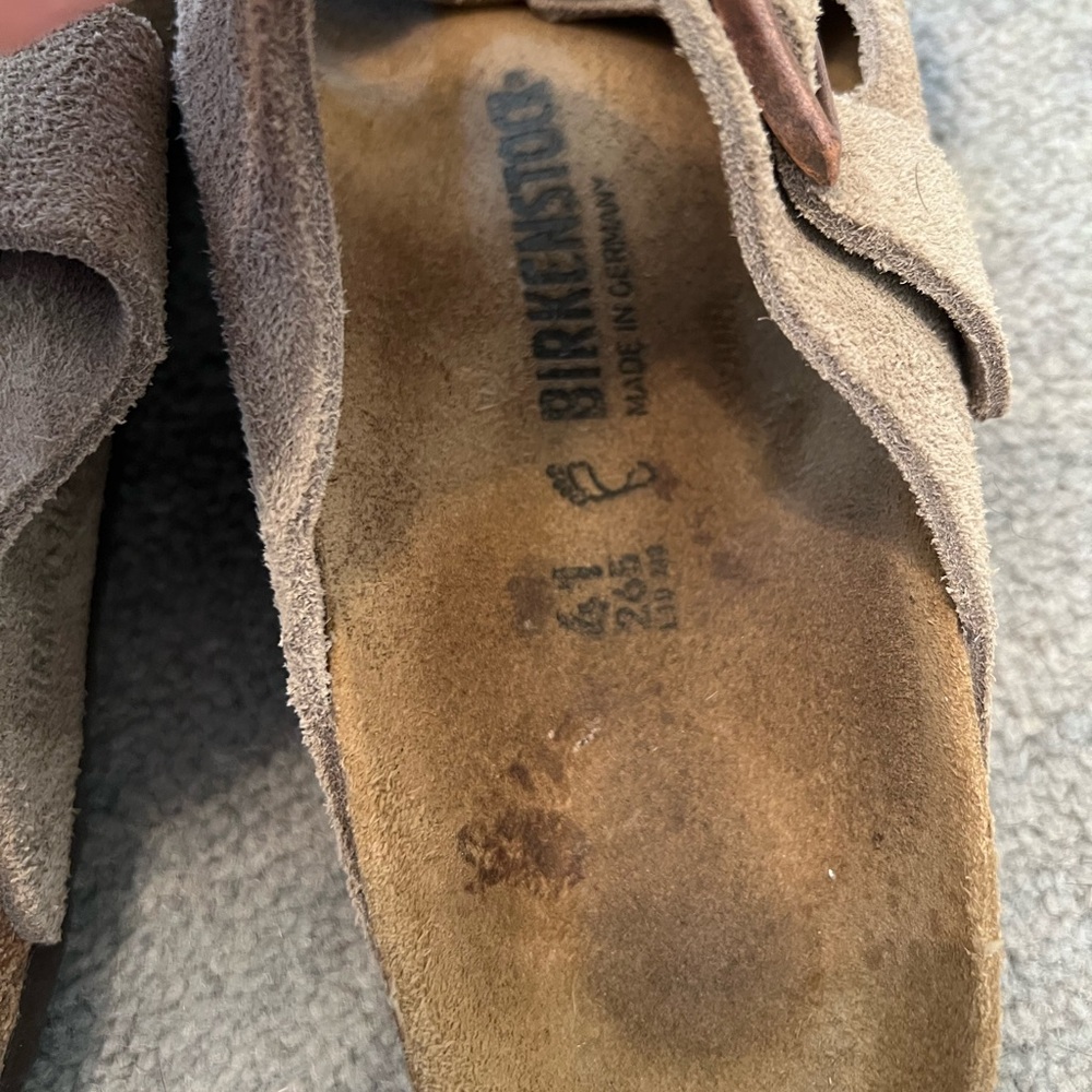 Birkenstock Arizona Suede Leather Taupe Sandals - Picture 3 of 6